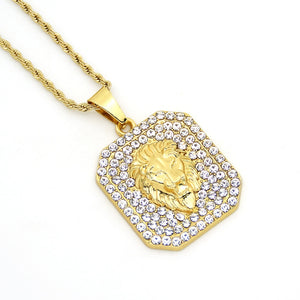 Chain lion head pendants - singaporepromotion