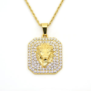 Chain lion head pendants - singaporepromotion