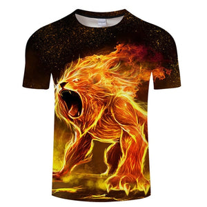 Fire Lion 3D tshirt - singaporepromotion